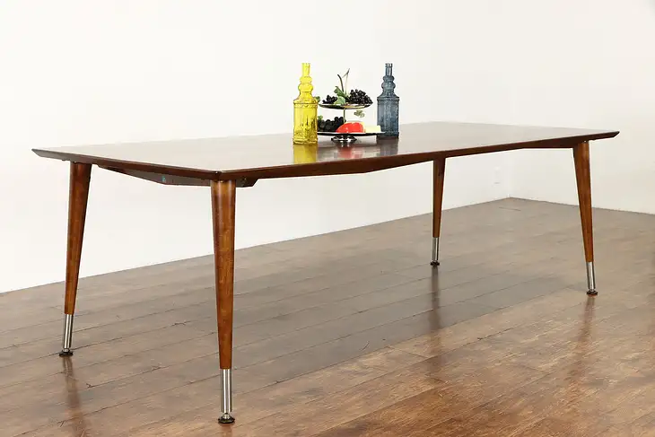 Birch Midcentury Modern Dining, Library, Conference Table, Sjöström, 90" #37938