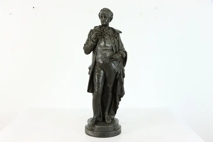 Spelter Antique Victorian Sculpture, Goethe after Rietschel #39038