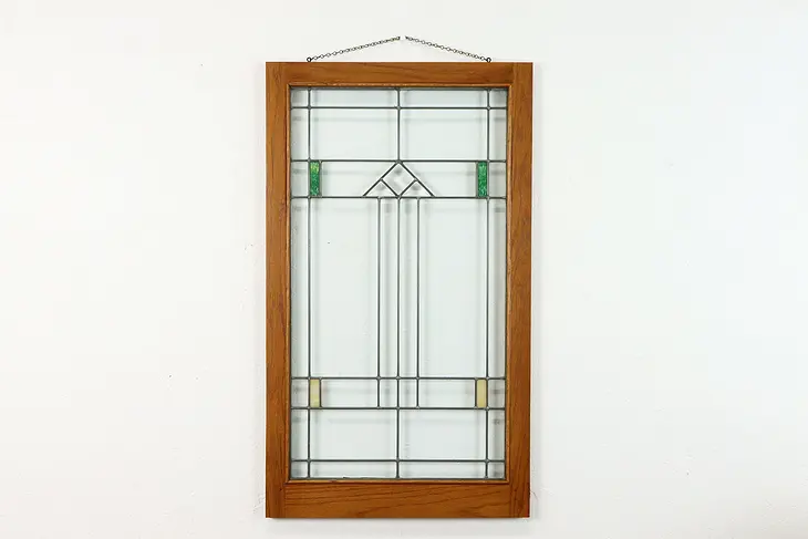 Craftsman Antique Architectural Salvage Leaded Stained Glass Window #39144