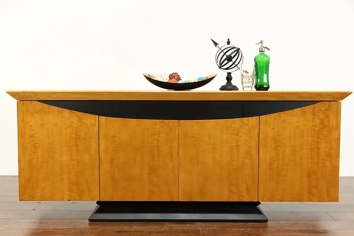 Satinwood Console, Sideboard Server, Credenza, Buffet or Bar Cabinet #38472
