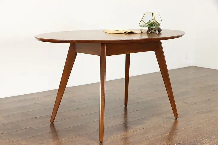 Midcentury Modern Vintage Elliptical Dining Library Table Risom for Knoll #39141