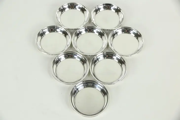 Set of 8 Sterling Silver 2 3/4" Butter Chips or Nut Dishes