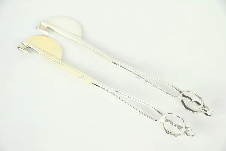 Pair of Antique Sterling Silver Fruit & Cheese Knives #28897