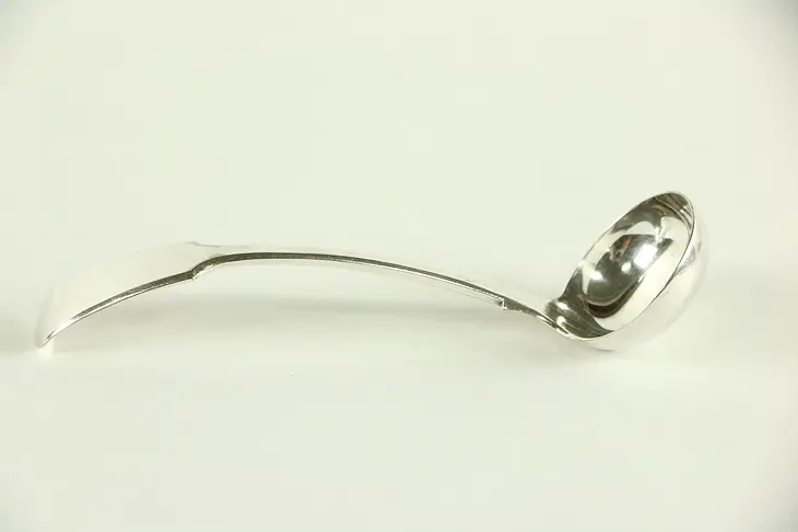 English 1880's Antique Victorian Silverplate Serving Ladle, Signed BR & B