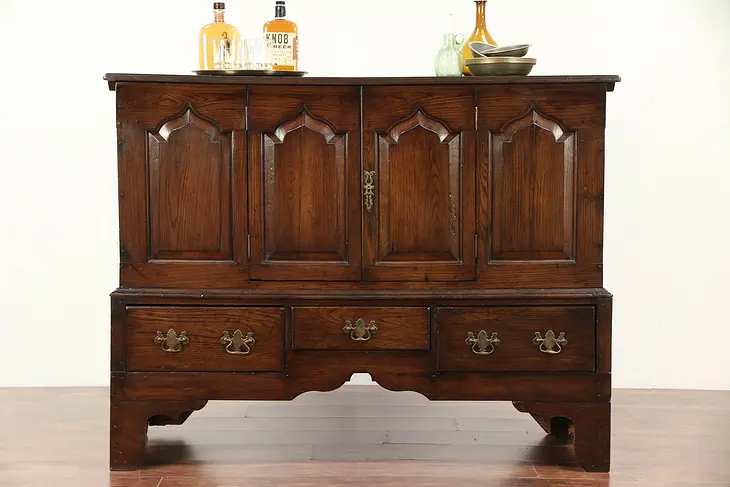 Oak Antique 1790 Sideboard, Server or TV Console Cabinet #29613