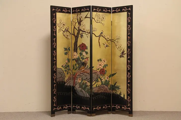 Chinese 4 Panel Hand Painted Coromandel Screen

A tr