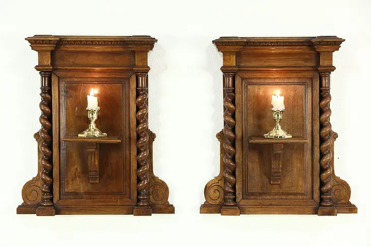 Pair Antique Architectural Salvage Italian 1880 Wall Shelves or Niches