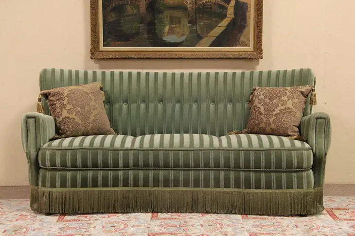 Sofa with Original Genuine Mohair, Scandinavia 1950 Vintage