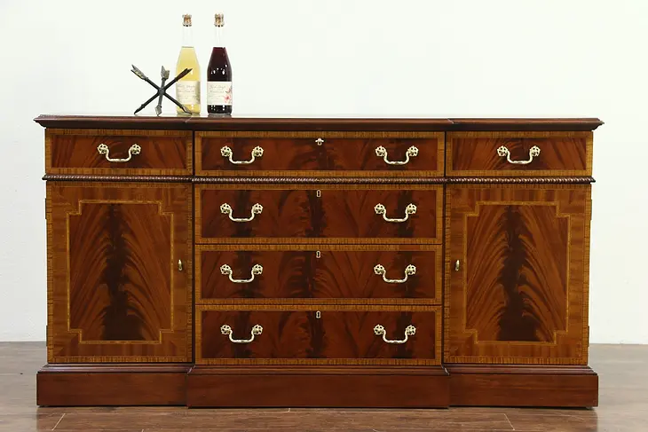 Georgian Design Vintage Mahogany Sideboard, Server or Buffet, Signed Councill