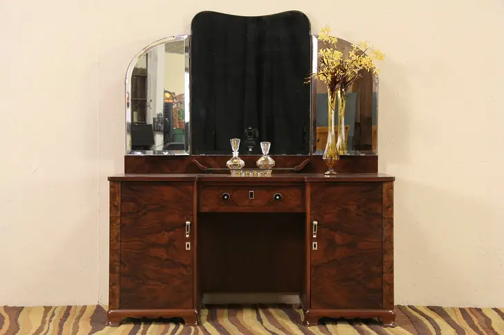 Italian Art Deco 1930's Vanity, Dressing Table or Desk