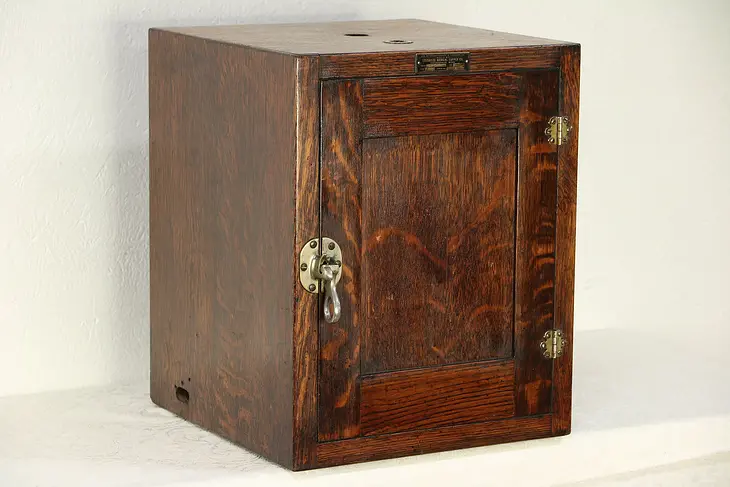 Oak Antique Medical Sterilizer Cabinet, Signed Chicago Surgical #29659