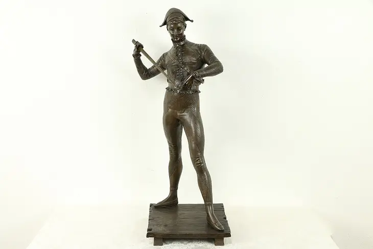 Cavalier, Antique French Bronze Sculpture, Signed Paul Dubois #31307