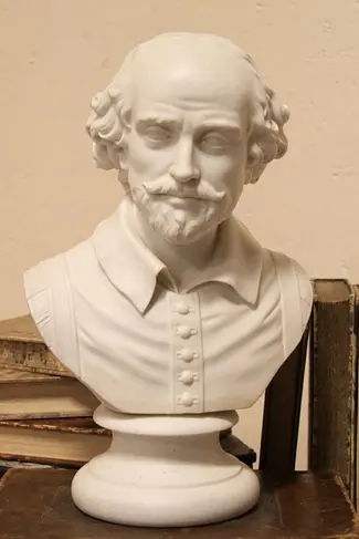 Shakespeare Bust, Bisque Porcelain