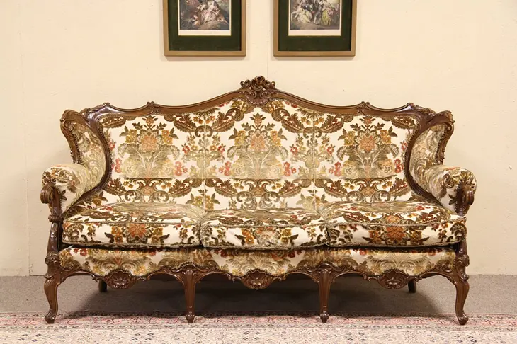 Baroque Carved Vintage Italian Sofa