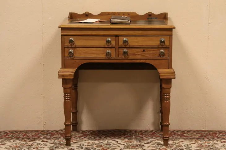 Victorian Oak Spool Cabinet Desk or Jewelry Chest