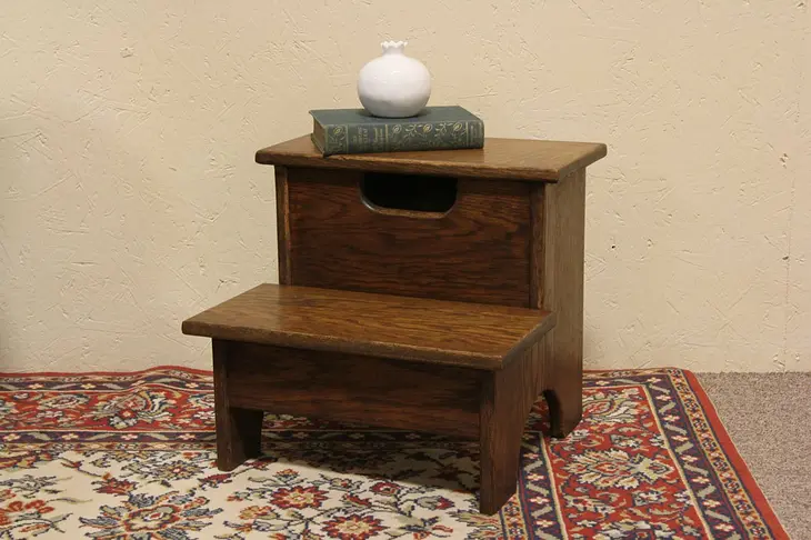 Oak Handmade Vintage Library or Bedside Step