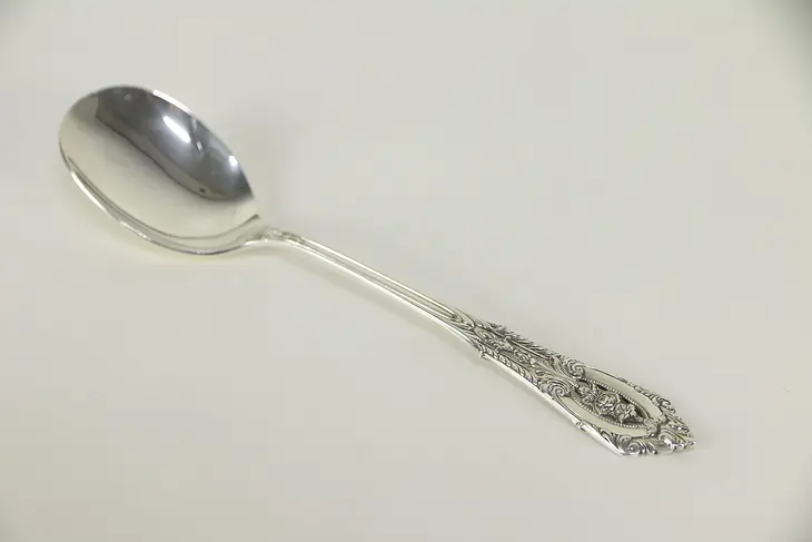 Sterling Silver 5 1/4" Shell Serving Spoon, Rosepoint by Wallace #30145
