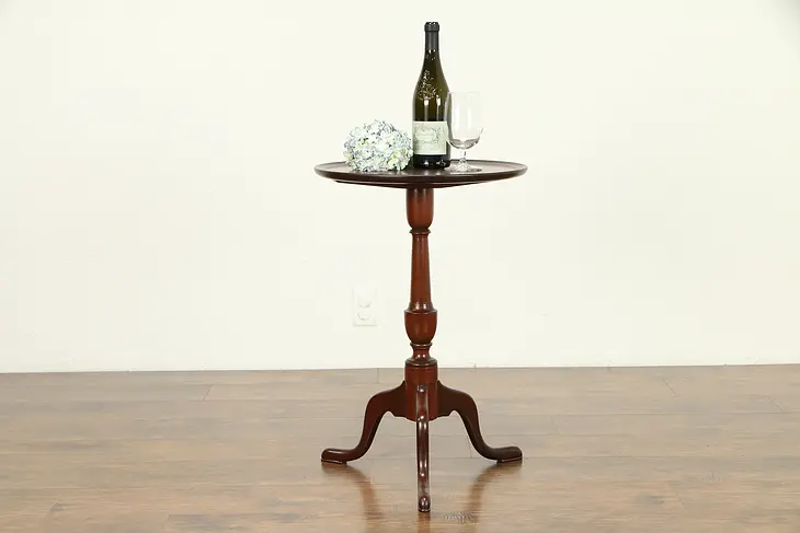 Vintage Mahogany Chairside Tea Table, Pedestal Base #31518