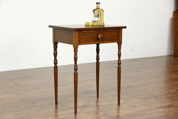 Walnut 1830's Antique Sheraton Lamp Table or Nightstand