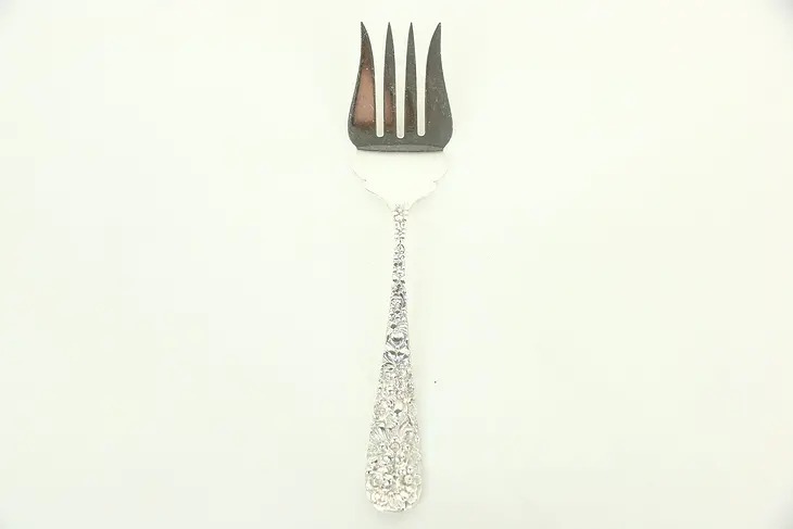 Meat Serving Fork Repousse Sterling Silver by Kirk Stieff