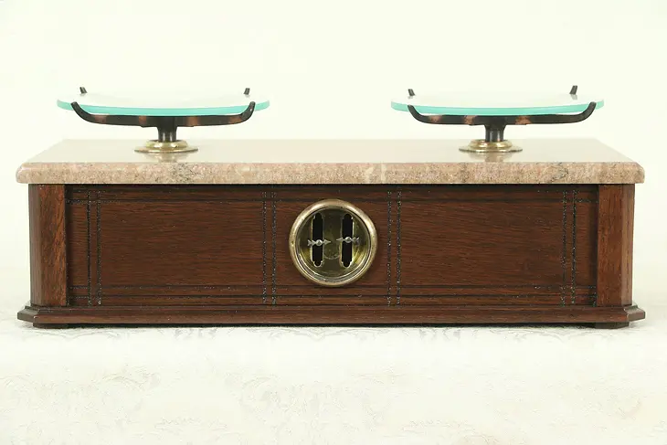 Victorian Walnut and Marble Balance Scale #28945