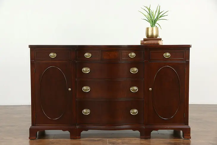 Traditional Mahogany 1950 Vintage Sideboard, Server or Buffet