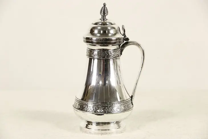 Victorian 1890's Antique Silverplate Syrup or Cream Pitcher Signed Simpson
