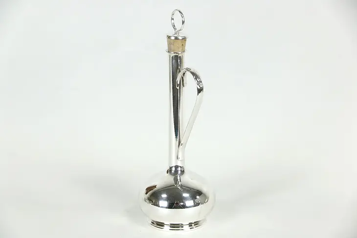 Olive Oil Silver Decanter or Cruet, Signed E. Drabsted, Denmark