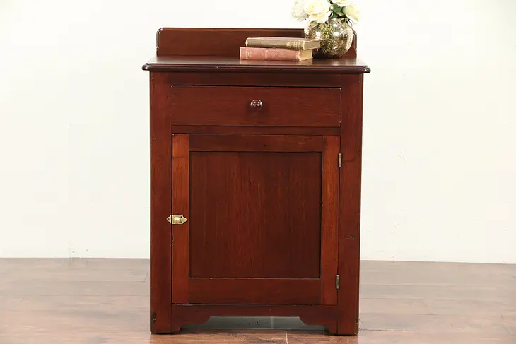 Victorian Antique Walnut End Table, Small Cabinet, Nightstand #29788