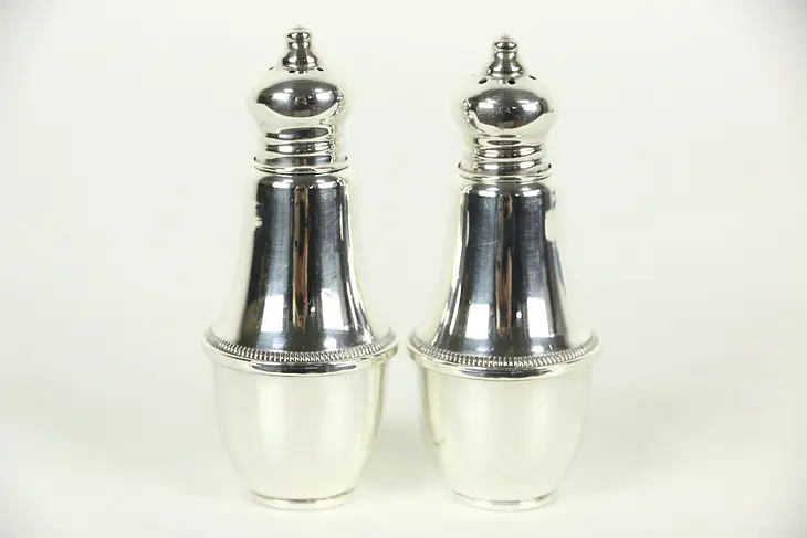 Sterling Silver Weighted Pair Salt & Pepper Shakers, Signed Duchin Creation