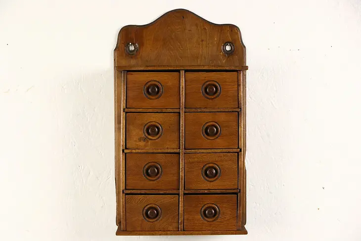 Spice Box, 1890 Pantry Antique, 8 Drawers