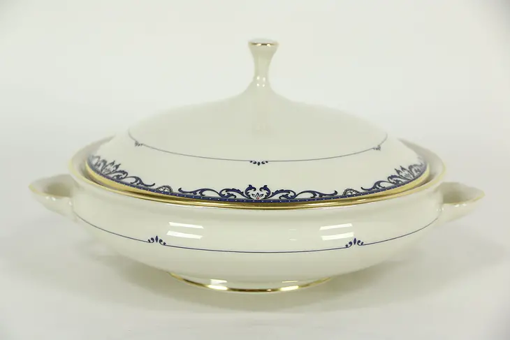 Lenox Liberty Pattern Covered Serving Bowl, Hand Painted