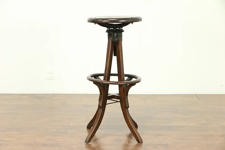 Artist, Drafting or Architect Antique Swivel Adjustable Stool, Bolts #30623