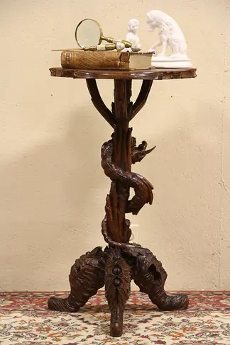 Venetian Dragon & Shell Nautical Carved 1890 Pedestal