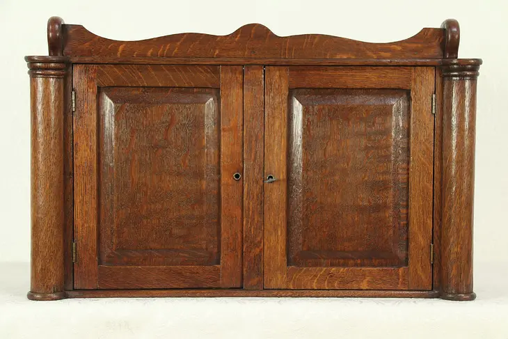Oak Antique 1900 Medicine Chest, Wall Hanging or Countertop Cabinet #29116