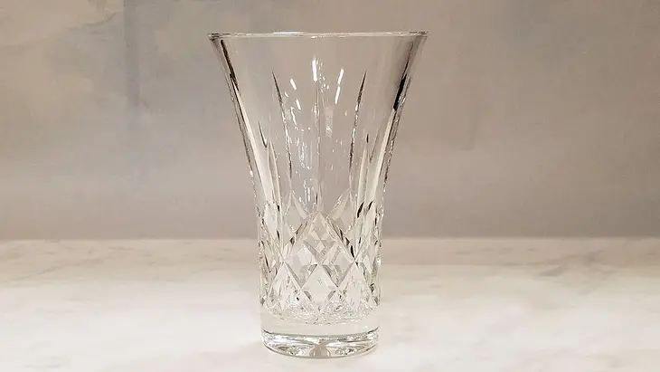 Waterford Crystal Footed Vase, 8 1/2" Tall.