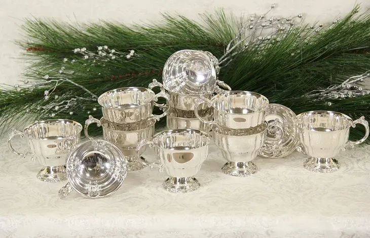 Punch Cups, Set of 12 Wallace Baroque Silverplate