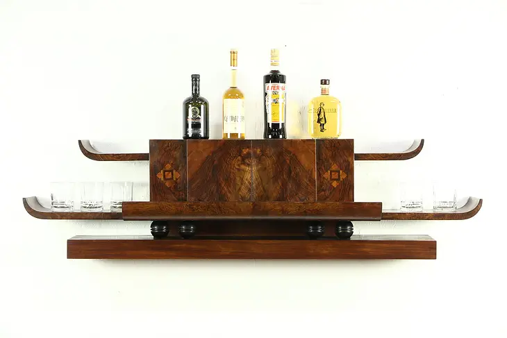 Art Deco Antique Architectural Salvage Mantel, Bar or Wall Shelf, Italy