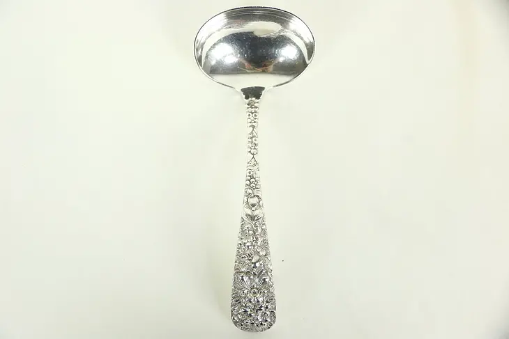 Sauce or Gravy Ladle, Repousse Sterling Silver by Kirk Stieff