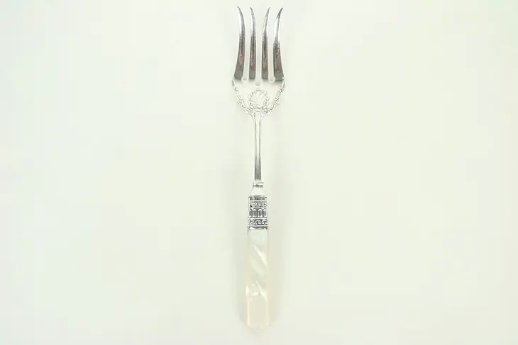 Pearl Handle Antique Serving Fork, Sterling Shank, England #28892