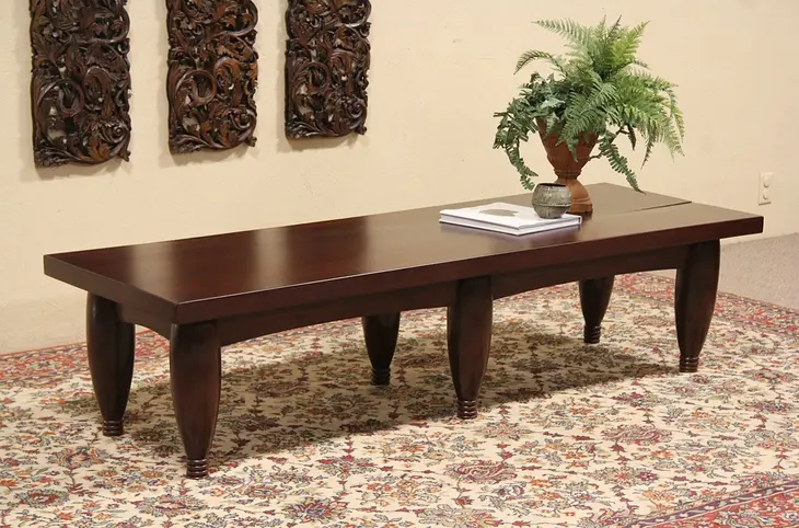 Java Contemporary Mahogany Plank Coffee or Cocktail Table
