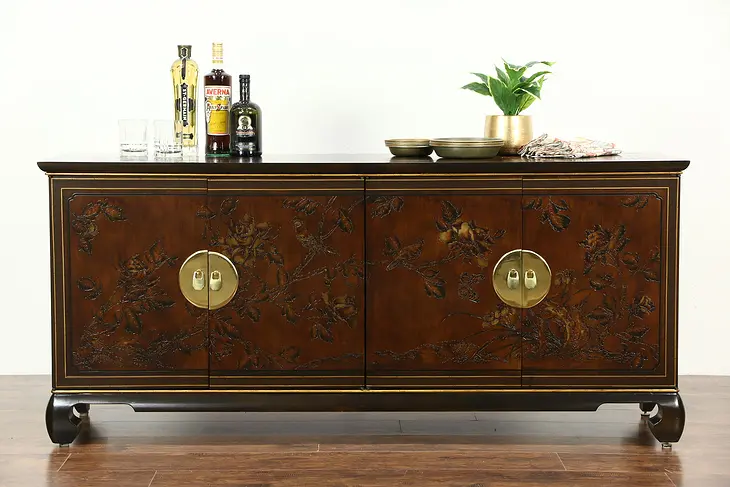 Drexel Heritage Connoisseur Chinese Vintage Sideboard Server, Hall or TV Console