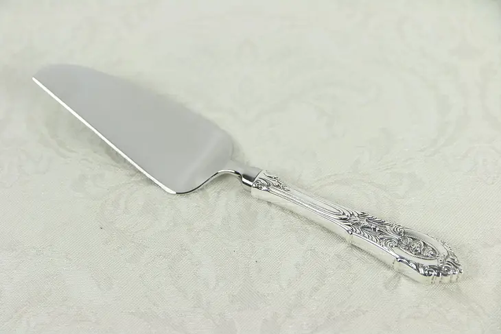 Pastry Server 7" Sterling Silver, Stainless Blade, Wallace Rose Point  #30142