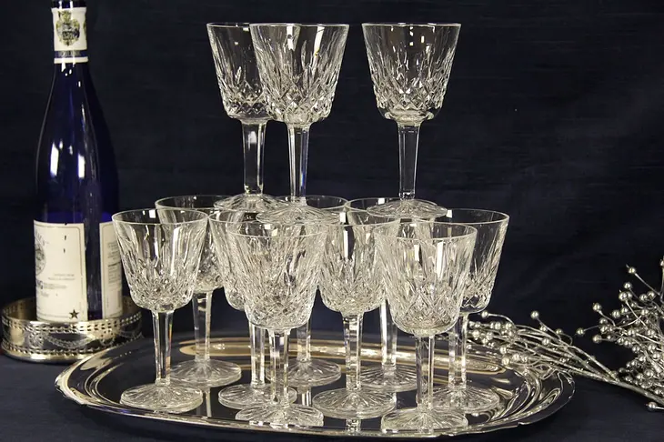 Set of 12 Waterford Lismore Wine Goblets