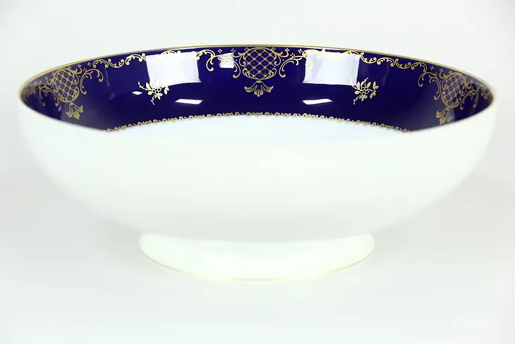 Charlemagne by Rosenthal Germany Serving Bowl, Coblalt, White and Gold