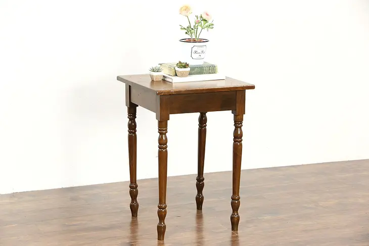 Country Pine Antique 1870 Nightstand, End or Lamp Table