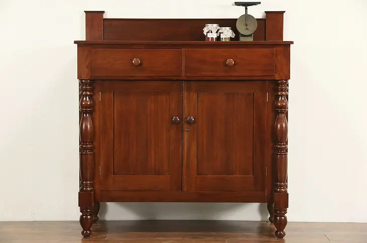 American Empire Mahogany 1820's Antique Sideboard Server or Buffet