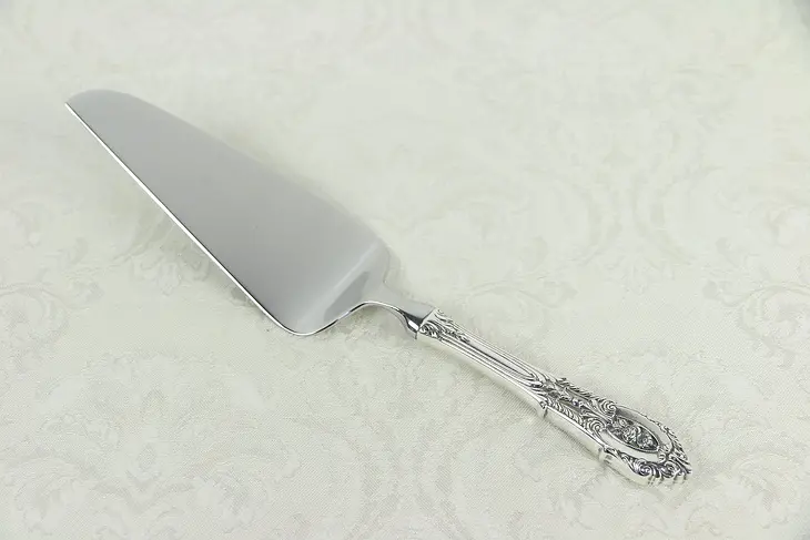 Cake or Pie Server 10 1/2" Sterling Silver, Stainless, Wallace Rose Point #30139