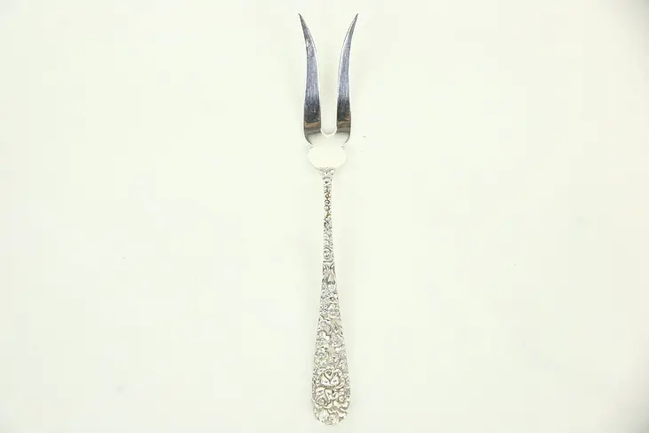 Pickle or Olive Fork,  Repousse Sterling Silver by Kirk Stieff
