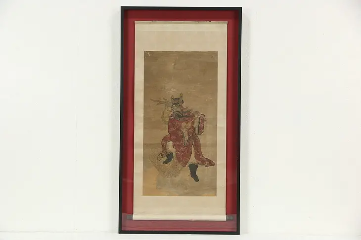 Chinese Antique Painting on Paper & Silk, Shadow Box Frame